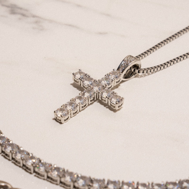 Iced Cross (Silver)